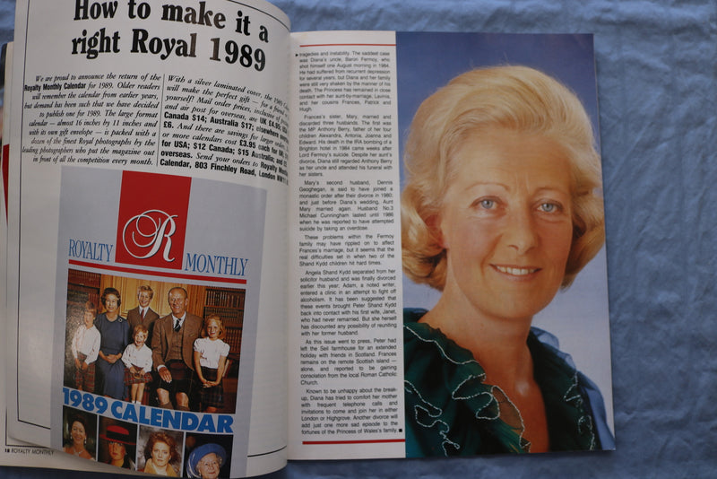 1988 AUGUST ROYALTY MONTHLY MAGAZINE - PRINCESS DIANA- DIANA'S DILEMMA- ST 5510B