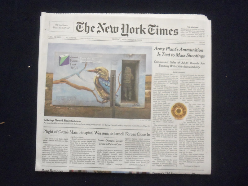 2023 NOVEMBER 12 NEW YORK TIMES - ARMY PLANT AMMUNITIION TIED TO MASS SHOOTINGS