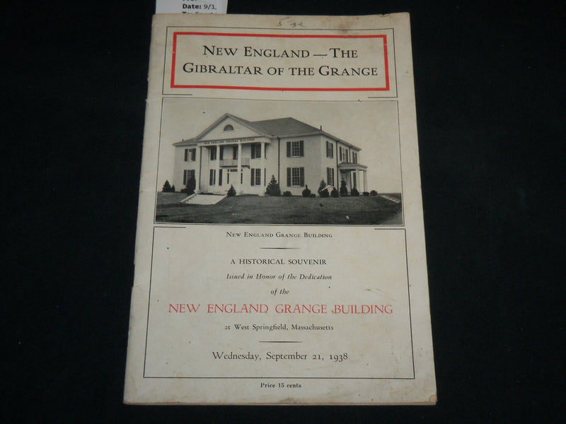 1938 NEW ENGLAND THE GIBRALTAR OF THE GRANGE BUILDING PROGRAM - J 6635