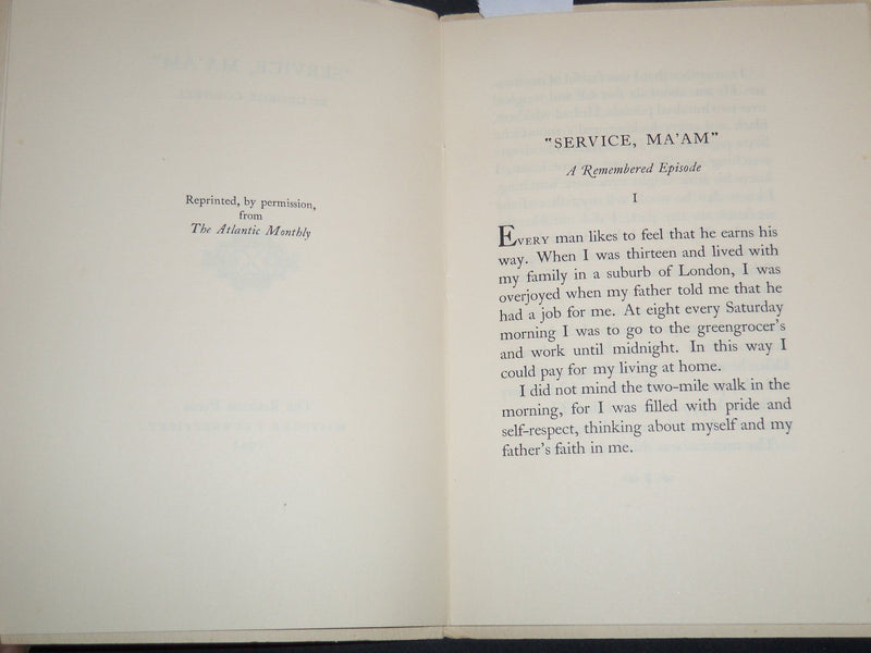 1941 SERVICE, MA'AM A REMEMBERED EPISODE BOOK BY GEORGE CORNELL - J 9212