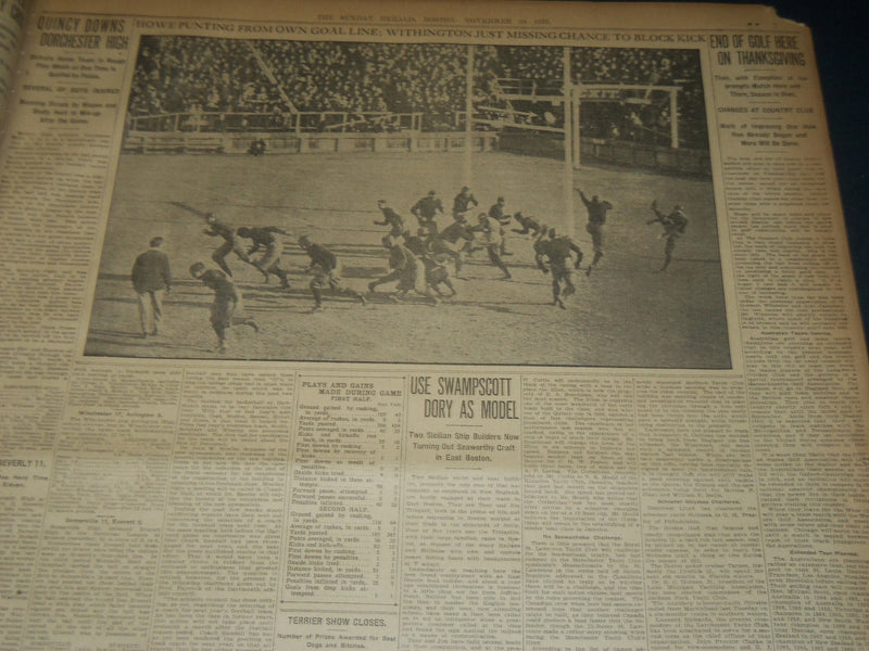 1910 NOV 20 THE BOSTON HERALD - TOLSTOI IS DEAD - HARVARD-YALE 0-0 - BH 284