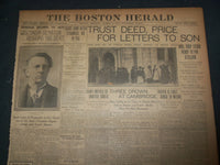 1907 MARCH 4 THE BOSTON HERALD - TRUST DEED, PRICE FOR LETTERS TO SON-EDDY- BH 4