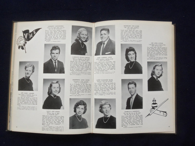 1956 SHADOWS HENRY B. WHITEHORNE HIGH SCHOOL YEARBOOK - VERONA, NJ - YB 3020