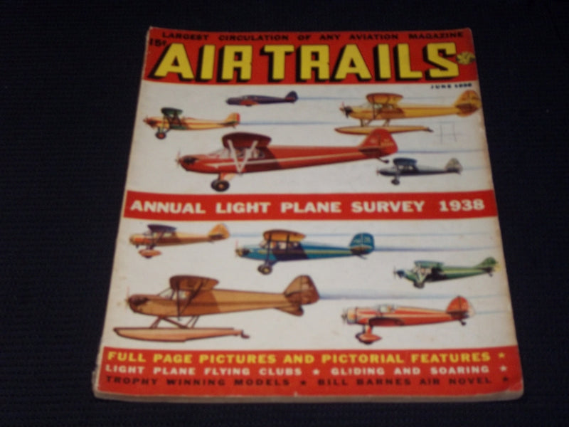 1938 JUNE AIR TRAILS MAGAZINE - LIGHT PLANE SURVEY COVER - E 7069
