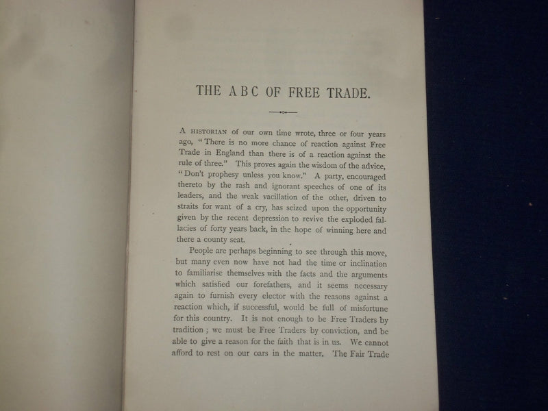 1882 THE ABC OF FREE TRADE ADDRESS BY EDWARD NORTH BUXTON - J 4451