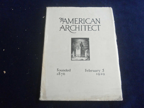 1929 FEBRUARY 5 THE AMERICAN ARCHITECT MAGAZINE -PHOTOS, STORIES & ADS - ST 7295