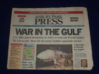 1991 JANUARY 17 ASBURY PARK PRESS NEWSPAPER - WAR IN THE GULF - NP 3068