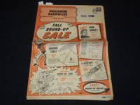 1958 HIGGANUM HARDWARE FALL ROUND-UP SALES BROCHURE - CONNECTICUT - K 2137