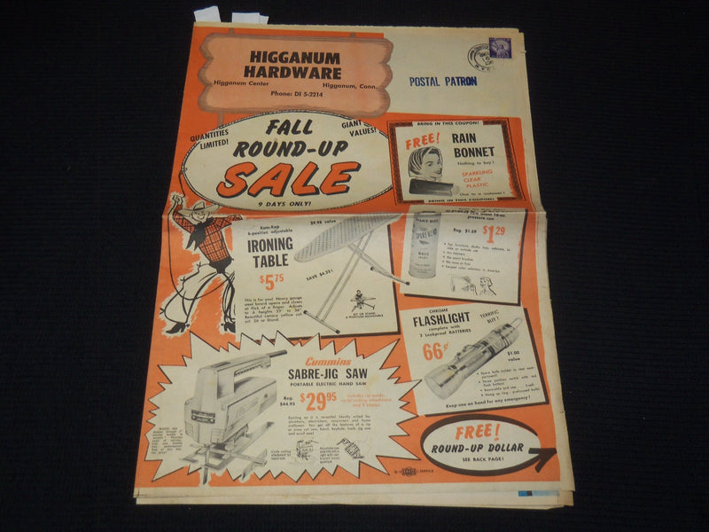 1958 HIGGANUM HARDWARE FALL ROUND-UP SALES BROCHURE - CONNECTICUT - K 2137