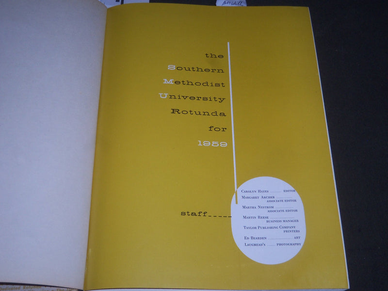 1959 THE ROTUNDA SOUTHERN METHODIST UNIVERSITY YEARBOOK - DON MEREDITH - YB 1152