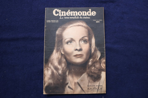 1946 MAR 19 CINEMONDE MAGAZINE - MADELEINE SOLOGNE-MARIA CASARES COVER - E 23939