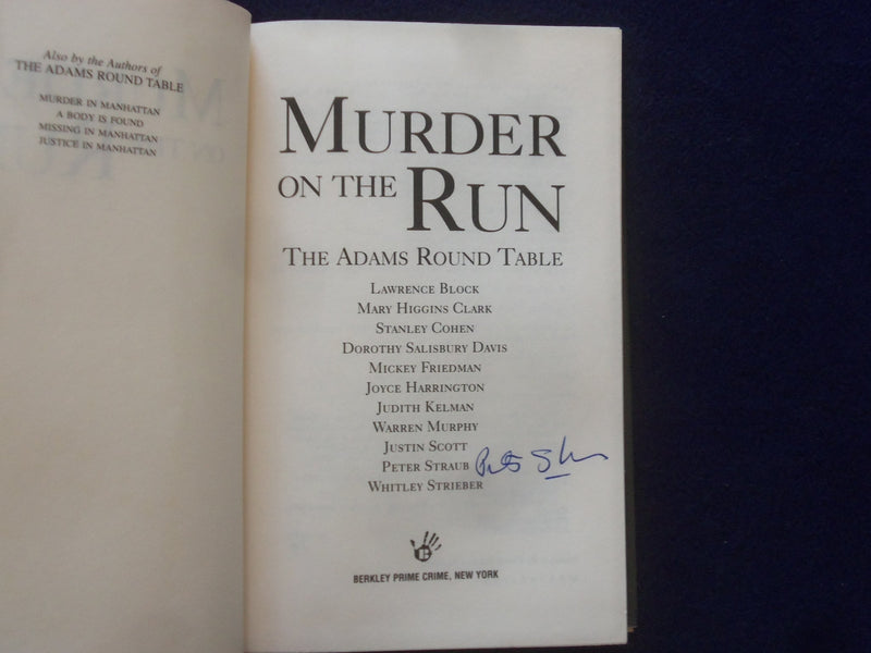 1998 MURDER ON THE RUN HARDCOVER BOOK - SIGNED BY PETER STRAUB - KD 9313