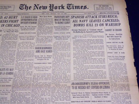 1937 MAY 31 NEW YORK TIMES - SPANISH ATTACK STIRS REICH - NT 2793