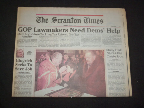 1997 JAN 6 THE SCRANTON TIMES NEWSPAPER - GOP LAWMAKRES NEED DEMS' HELP- NP 8369