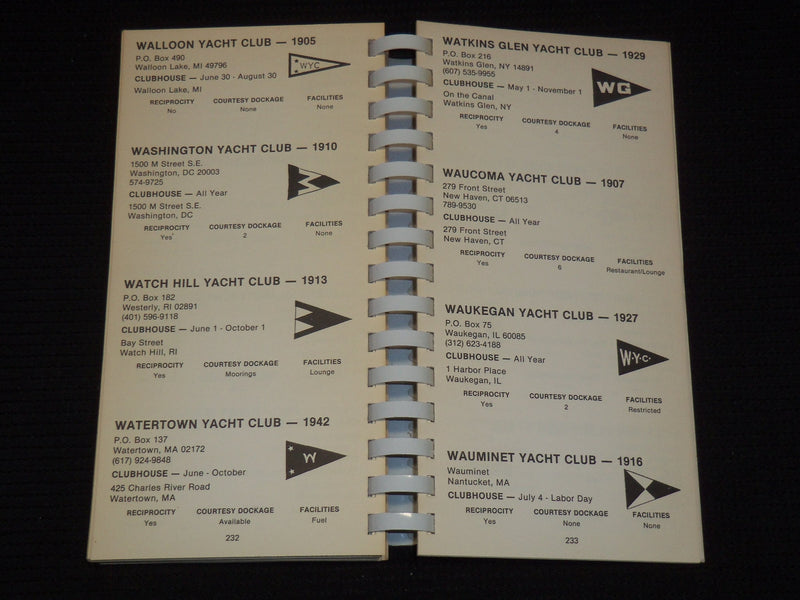 1982-1983 REGISTER OF AMERICAN YACHT CLUBS - SOFTOCVER - KD 5981Y