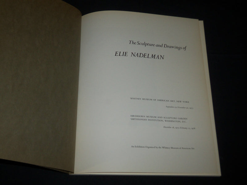 1975 THE SCULPTURE AND DRAWINGS OF ELIE NADELMAN SOFTCOVER BOOK - D 388