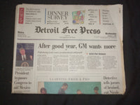 1995 FEB 1 DETROIT FREE PRESS NEWSPAPER -AFTER GOOD YEAR, GM WANTS MORE- NP 7647