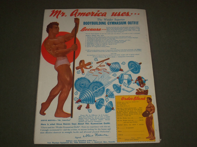 1948 JULY YOUR PHYSIQUE MAGAZINE - JACK DILLINGER - MR WESTERN AMERICA - SP 6289
