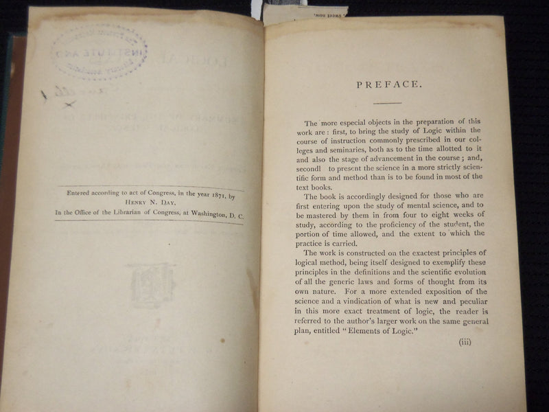 1876 LOGICAL PRAXIS PRINCIPALS BOOK BY HENRY N. DAY - KD 9421