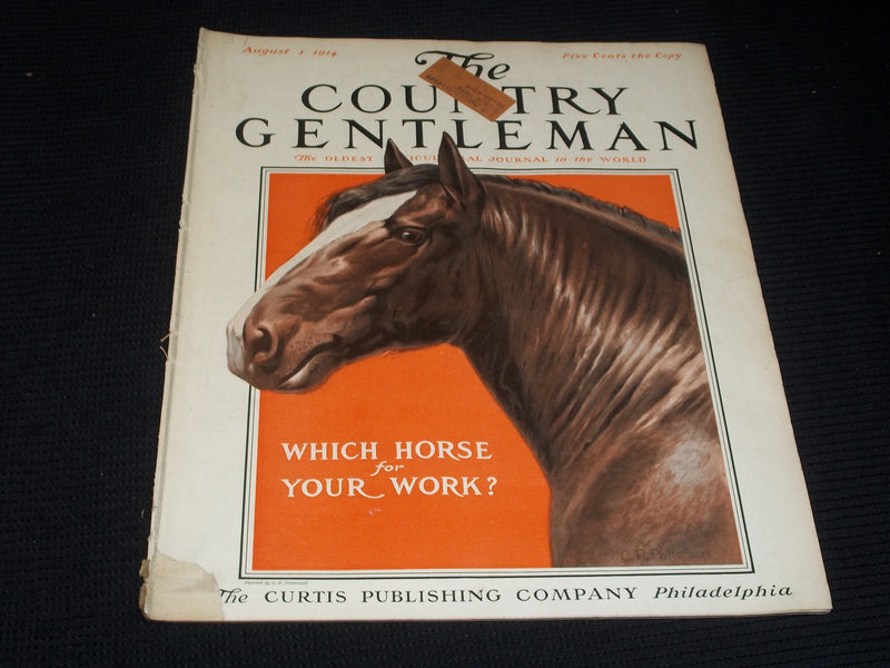 1914 AUGUST 1 THE COUNTRY GENTLEMAN MAGAZINE ILLUSTRATED COVER ART - E 2907