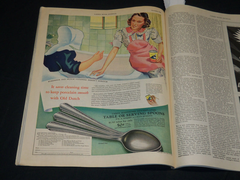 1938 NOVEMBER LADIES HOME JOURNAL MAGAZINE - BEAUTIFUL FRONT COVER - F 329