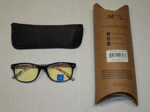 M+ BLUE LIGHT PROTECTION READING GLASSES - CHLOE STYLE - SIZE 1.25 - BRAND NEW