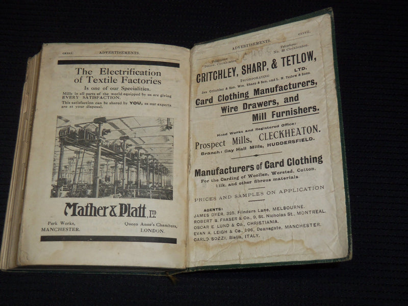 1918-1919 THE WOOL YEAR BOOK - H. HAIGH & CO - BRADFORD, ENGLAND - KD 5662B