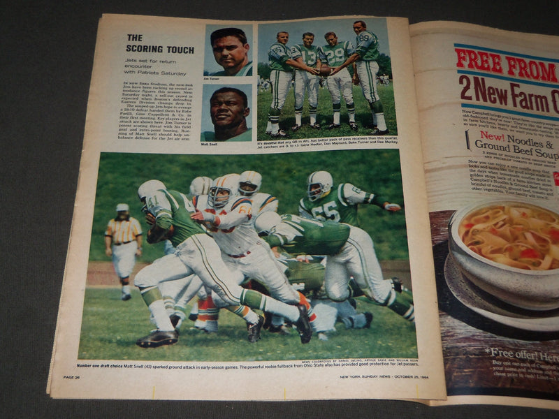 1964 OCT 14 SUNDAY NEWS COLOROTO MAGAZINE- YANKEES-CARDS TEAM PHOTOS - J 3031