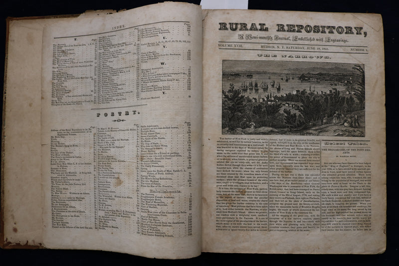 1841-1842 RURAL REPOSITORY MAGAZINE BOUND VOLUME - KD 9533