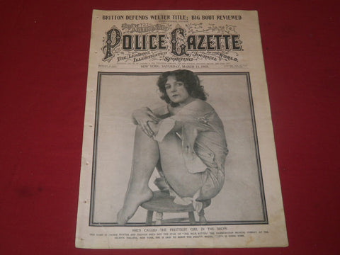 1922 MARCH 11 THE NATIONAL POLICE GAZETTE MAGAZINE - EDISON - TUNNEY - B 5734