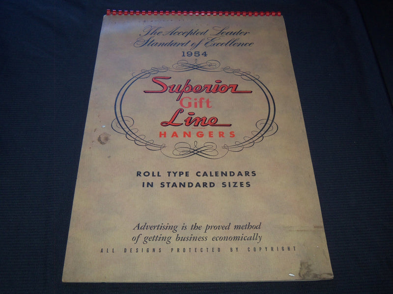 1954 SUPERIOR GIFT LINE HANGERS CALENDAR SALESMAN SAMPLE SHEETS BOOK - C 3