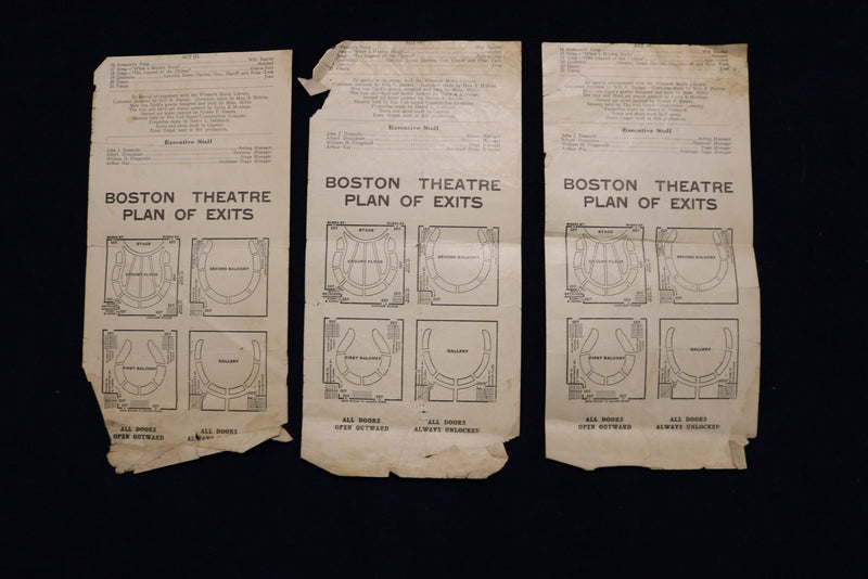 1912 ROBIN HOOD - BOSTON THEATRE - PROGRAM - LOT OF 3 - K 1647
