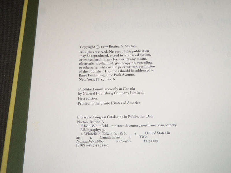 1977 EDWIN WHITEFIELD BY BETTINA A. NORTON BOOK - NICE PRINTS - KD 3611