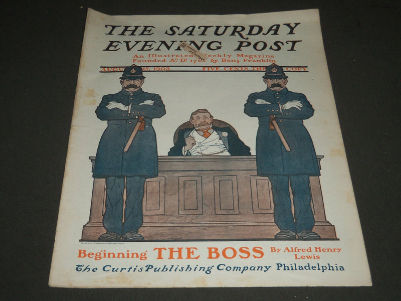 1903 AUGUST 15 THE SATURDAY EVENING POST MAGAZINE - ILLUSTRATED COVER - SP 700
