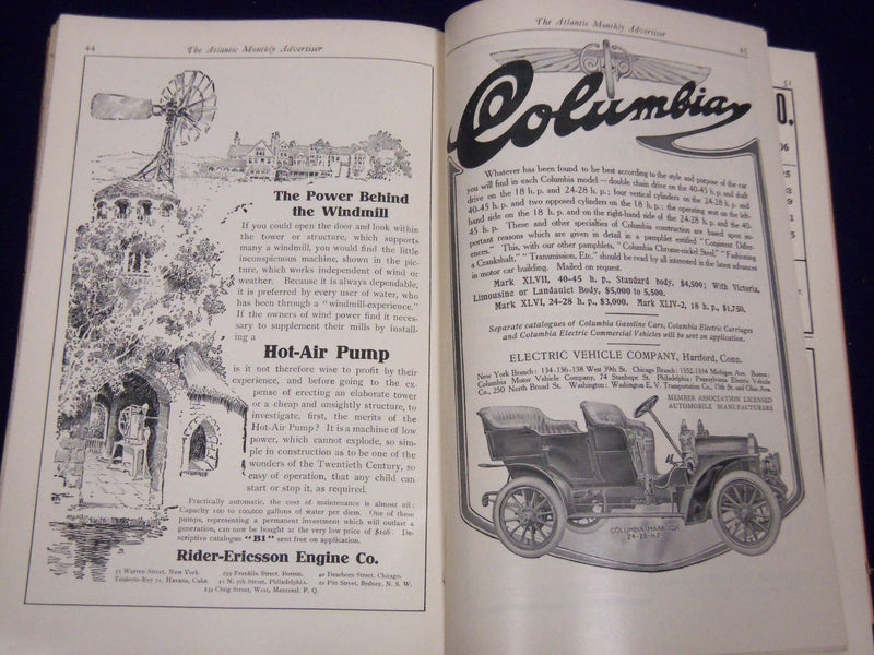 1906 THE ATLANTIC MONTHLY MAGAZINE LOT OF 10 - NICE STORIES & ARTICLES - WR 334