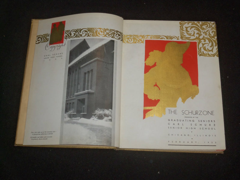 1933 SCHURZONE CARL SCHURZ SENIOR HIGH SCHOOL YEARBOOK - CHICAGO, IL - YB 1984
