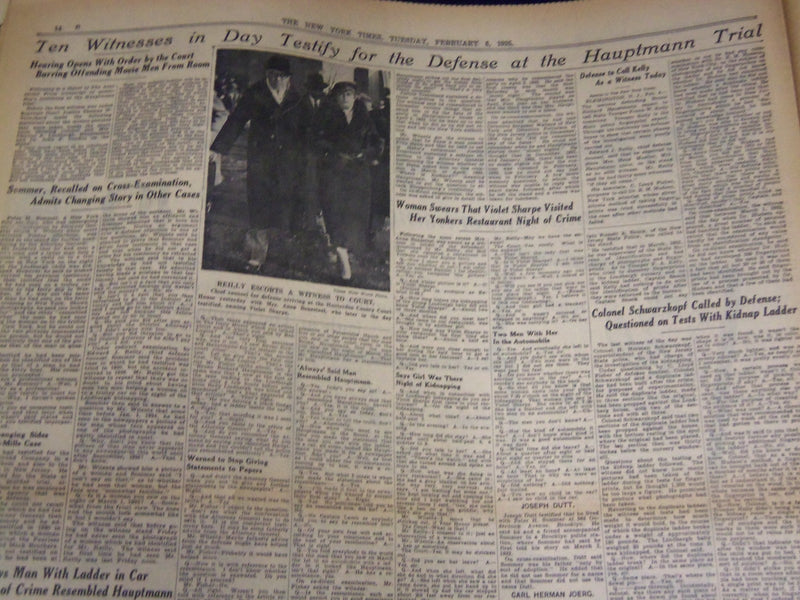 1935 FEB 5 NEW YORK TIMES - 5 ALIBI WITNESSES FAIL TO APPEAR DEFENSE - NT 1921