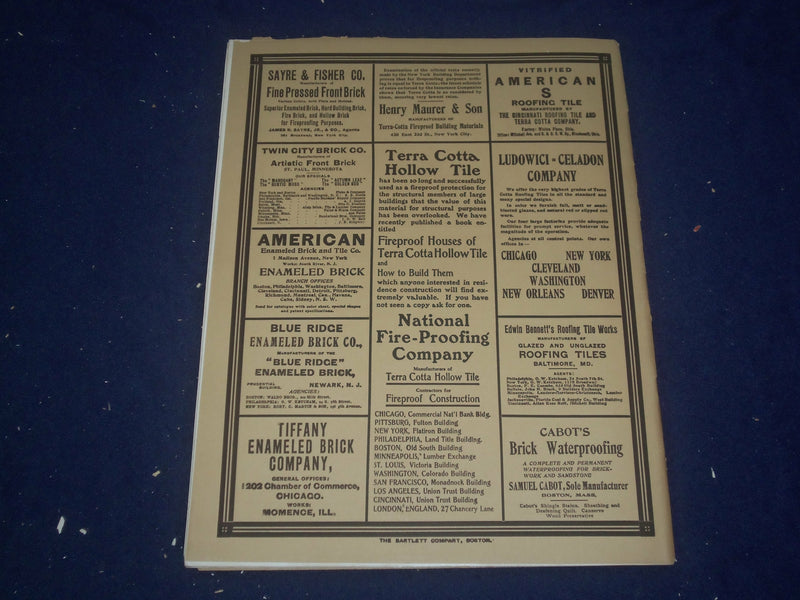1908 JULY THE BRICKBUILDER MAGAZINE - AN ARCHITECTURAL MONTHLY - ST 258H