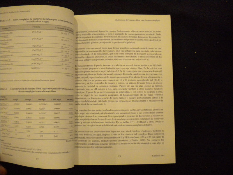 1991 TRATAMIENTO DE RESIDUOS DE CIANURACION SOFTCOVER BOOK - KD 8061