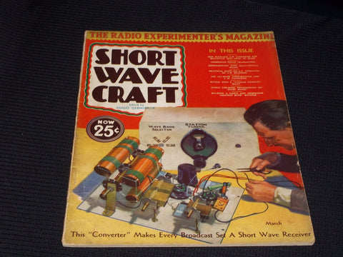 1932 FEBRUARY MARCH SHORT WAVE CRAFT MAGAZINE NICE COVER - E 114