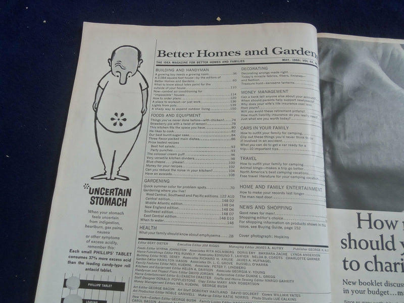 1966 MAY BETTER HOMES AND GARDENS MAGAZINE - NICE COVER, PHOTOS & ADS - ST 4628O