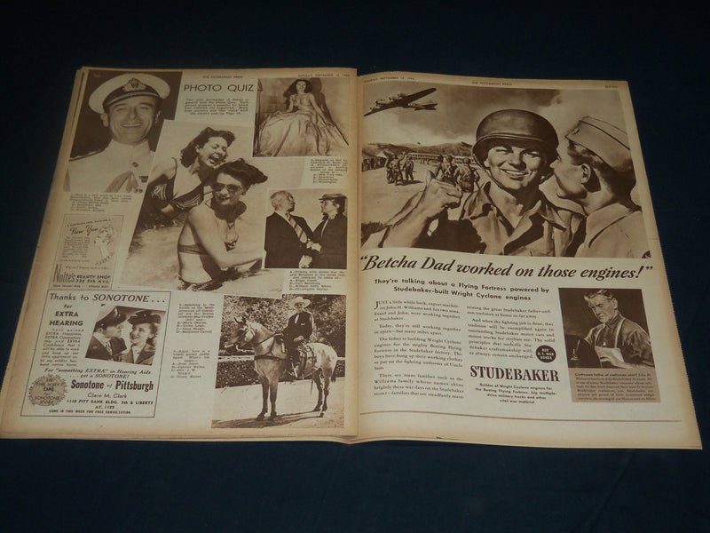 1943 SEPT 12 THE PITTSBURGH PRESS SUNDAY ROTO SECTION - DOROTHY MCGUIRE- NP 4572