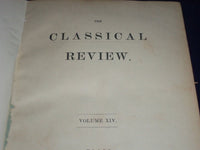 1895-1900 THE CLASSICAL REVIEW BOUND VOLUME LOT OF 2 - VOLUME 9 + 14 - KD 1186