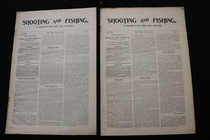 1901 SHOOTING AND FISHING MAGAZINE - LOT OF 19 - O 3696