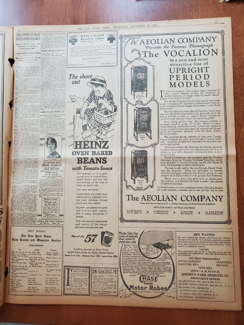 1921 NOVEMBER 10 NEW YORK TIMES - OUR UNKNOWN DEAD IN CAPITOL ROTUNDA - NT 8019