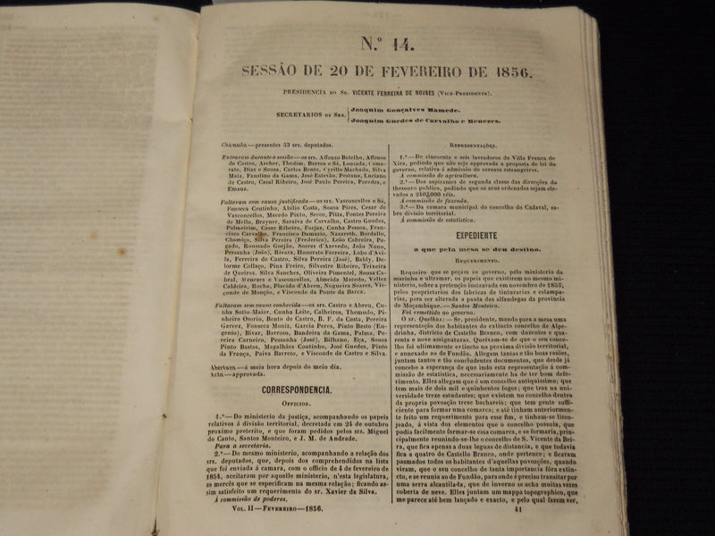 1856 JAN-JUL DIARIO DA CAMARA DOS DEPUTADOS VOLUMES LOT OF 3 - LISBOA - KD 2016K