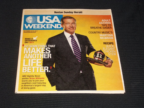 2011 OCTOBER 14 BOSTON SUNDAY HERALD USA MAGAZINE - BRIAN WILLIAMS - E 4901