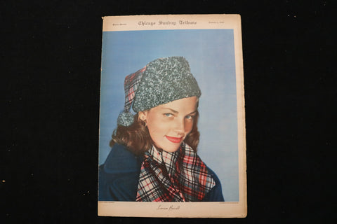 1949 JANUARY 9 CHICAGO SUNDAY TRIBUNE MAGAZINE - LAUREN BACALL COVER - E 26258
