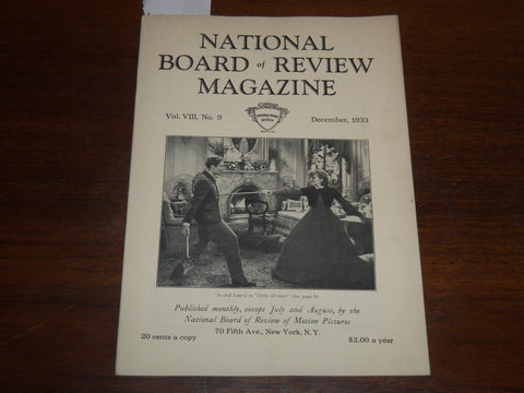 1933 DECEMBER NATIONAL BOARD OF REVIEW MAGAZINE - KATHARINE HEPBURN - K 1143