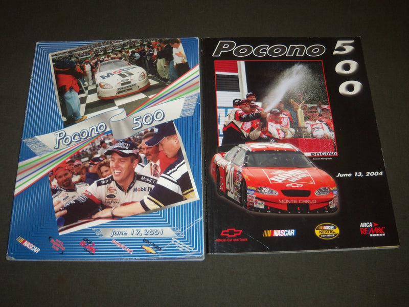 2001 & 2004 POCONO 500 RACING PROGRAMS LOT OF 2 - GREAT PHOTOS - O 1108